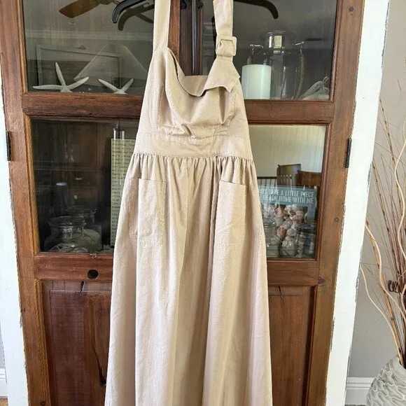 Anthropologie Porridge Halter Utility Midi Dress, Size Small - Picture 5 of 7